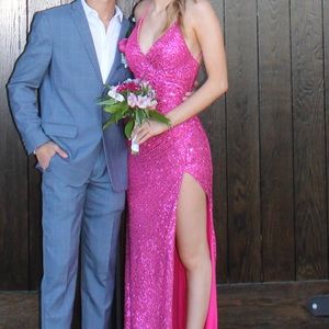 hot pink prom dress